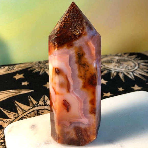 Carnelian Tower with Druzy - Picture 5 of 7